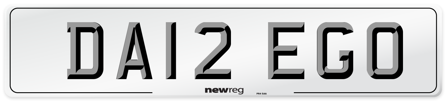 DA12 EGO Number Plate from New Reg